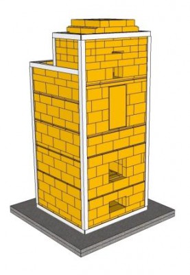 Банная печь под газ Сердечник Вид с переди.jpg